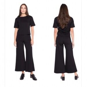 Ripley Rader Cropped Ponte Knit Wide Leg Pant in Black Size 1